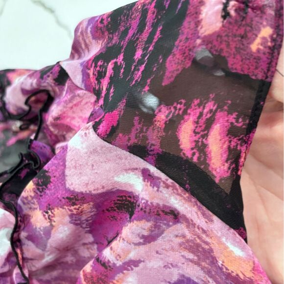 East 5th | Floral Vintage Women’s Sheer Blouse Small Pink Office Work Sh… - Picture 11 of 14